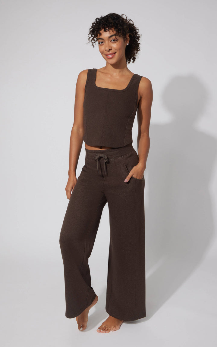 Terry Tank and Wide Leg Pants Set