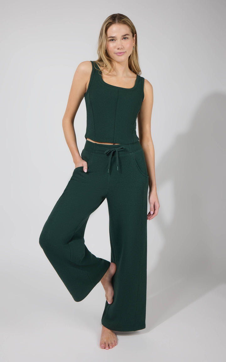 Terry Tank and Wide Leg Pants Set