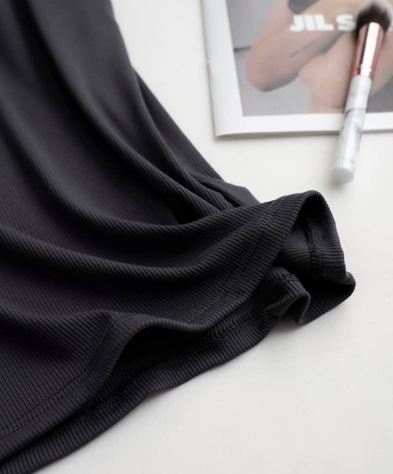Essential Rib Knit Tank with Built-In Bra