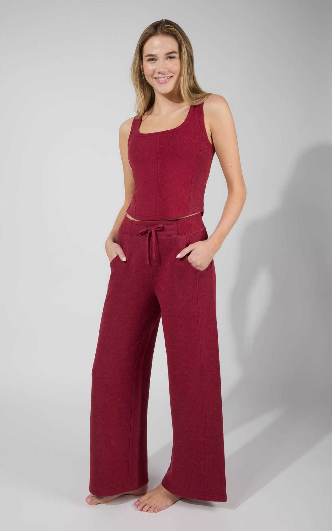 Terry Tank and Wide Leg Pants Set