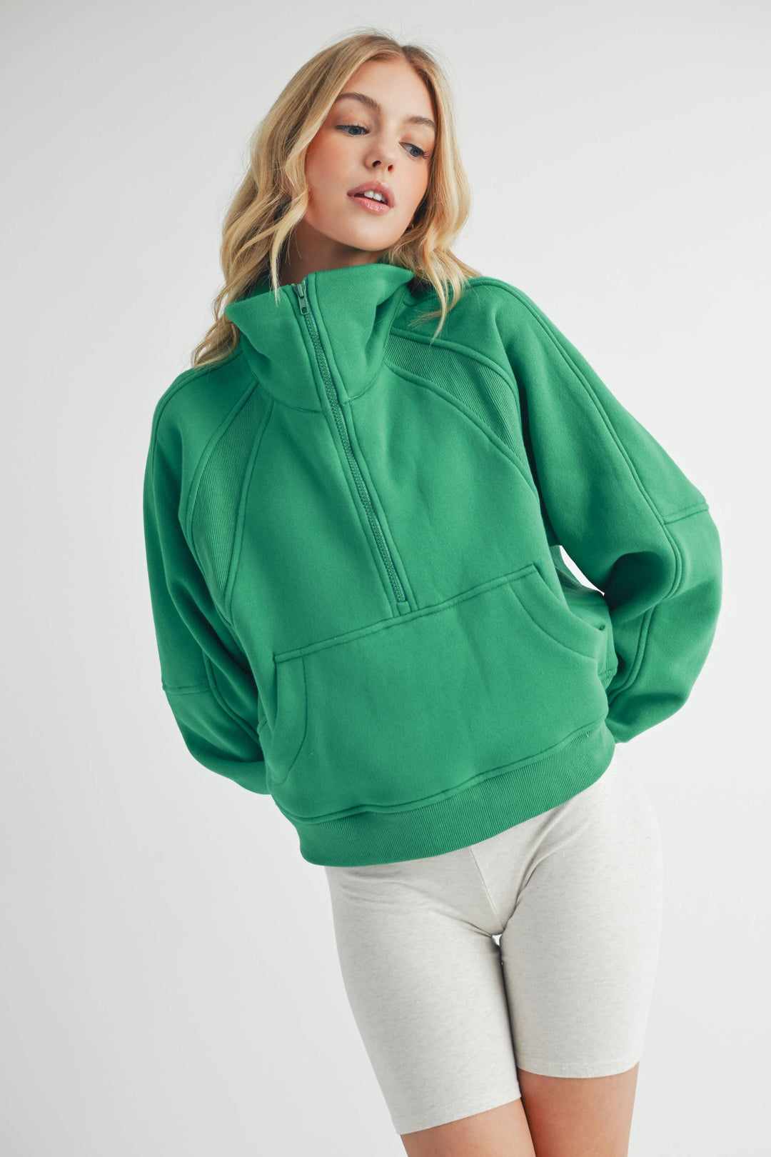 Super-Soft Half Zip: Heather Bone / M / Pullover