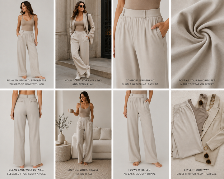 The Daily Wide-Leg Trouser fit and styling lookbook