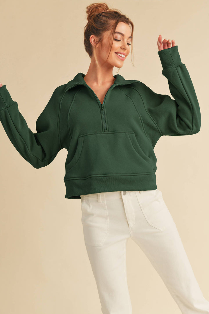 Super-Soft Half Zip: Heather Bone / M / Pullover