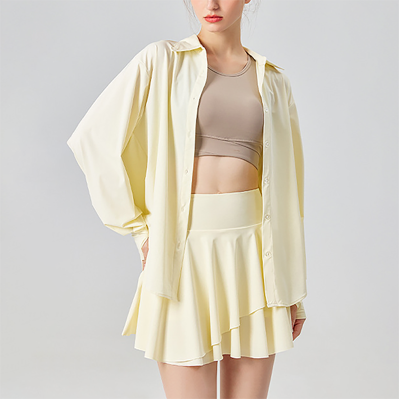 Zephyr SPF Cardigan: Coconut White / S/M