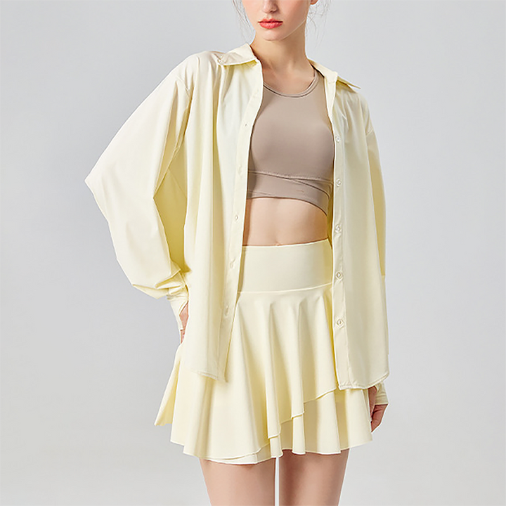 Zephyr SPF Cardigan: Coconut White / S/M